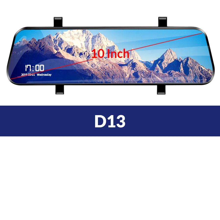 E-ACE Автомобильный видеорегистратор 10 дюймов зеркало заднего вида 2K Автомобильная камера с двумя объективами DashCam FHD 1080P Авто регистратор Android 4G ADAS видео рекордер - Название цвета: D13