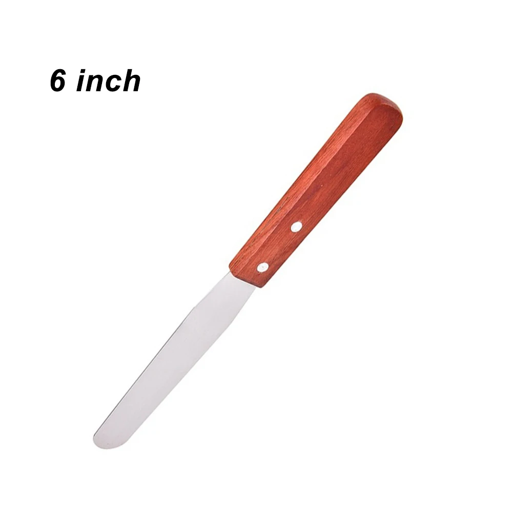 Smoother Butter Cream Spatula Icing Knife Cake Making Stainless Steel Bakery Tool Wood Handle Straight Frosting Spreader