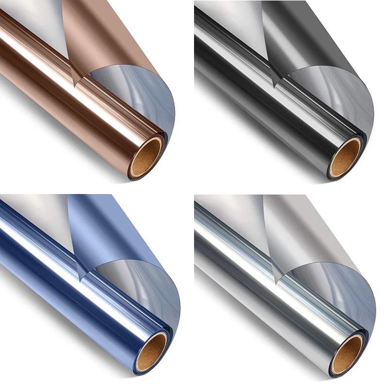 Stained Self Adhesive Mirror Film One Way Privacy Reflective Insulation