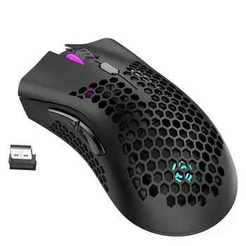 

Mouse USB Rechargeable 1600DPI Adjustable Hollow Out Honeycomb RGB Optical Mouse Gamer Mice