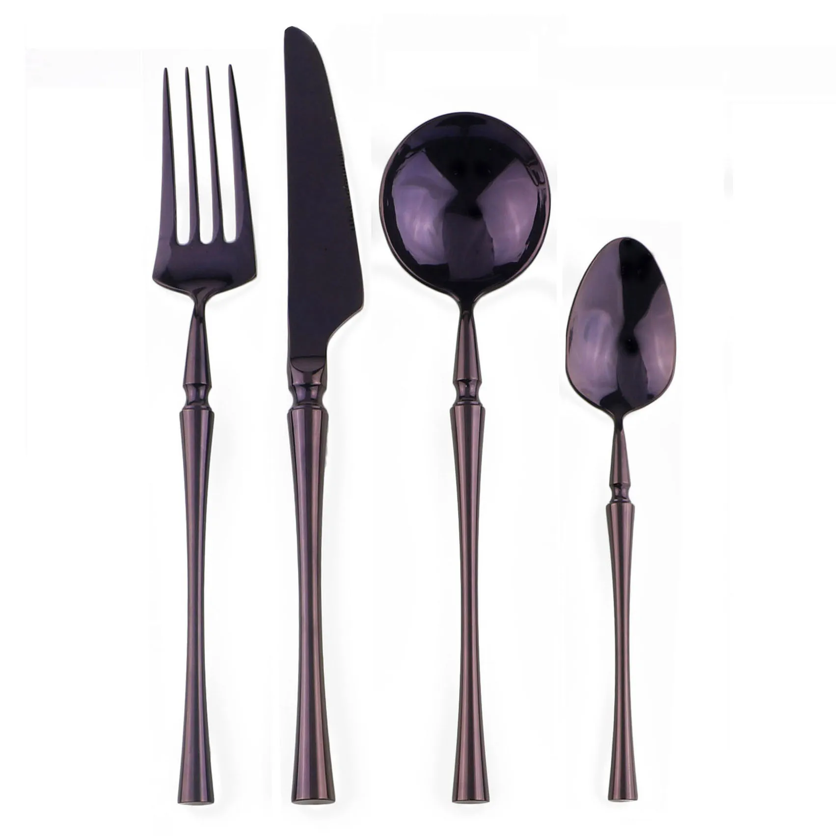 4Pcs Luxury Mirror Cutlery Purple Dinner Knife Fork Spoon Flatware Dinnerware 304 Stainless Steel Tableware Hotel Home Party Use | Дом и сад