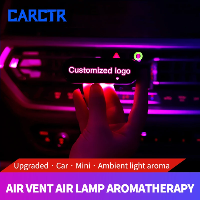 

CARCTR Car Air Outlet Atmosphere Light Aromatherapy Car Colorful Car Interior Perfume Luminous Car Logo Led Decorative Light
