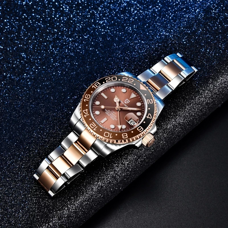40mm Luxury Men Mechanical Wristwatch Stainless Steel GMT Watch Sapphire Glass Men Watches Reloj Hombre mechanical watch