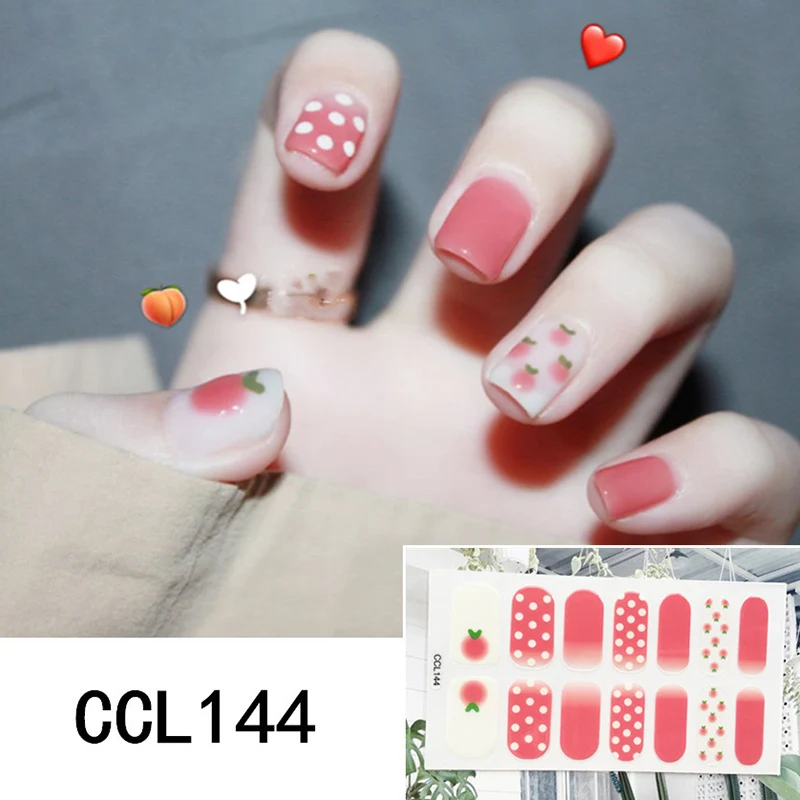 ccl144 Отшелушивающийся стиль наклейки для ногтей водонепроницаемый длительный Полный Обертывания патчи для ногтей, маникюр поставки TZC99 - Цвет: ccl144