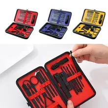 16 шт. маникюрный набор из нержавеющей стали набор для дизайна ногтей Инструменты Уход Педикюр с толкателем пилка для ногтей пинцет