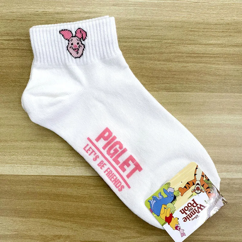 Disney Spring Summer Cartoon Mickey Minnie Donald Duck Daisy Lady Sweet Socks Solid Color Socks