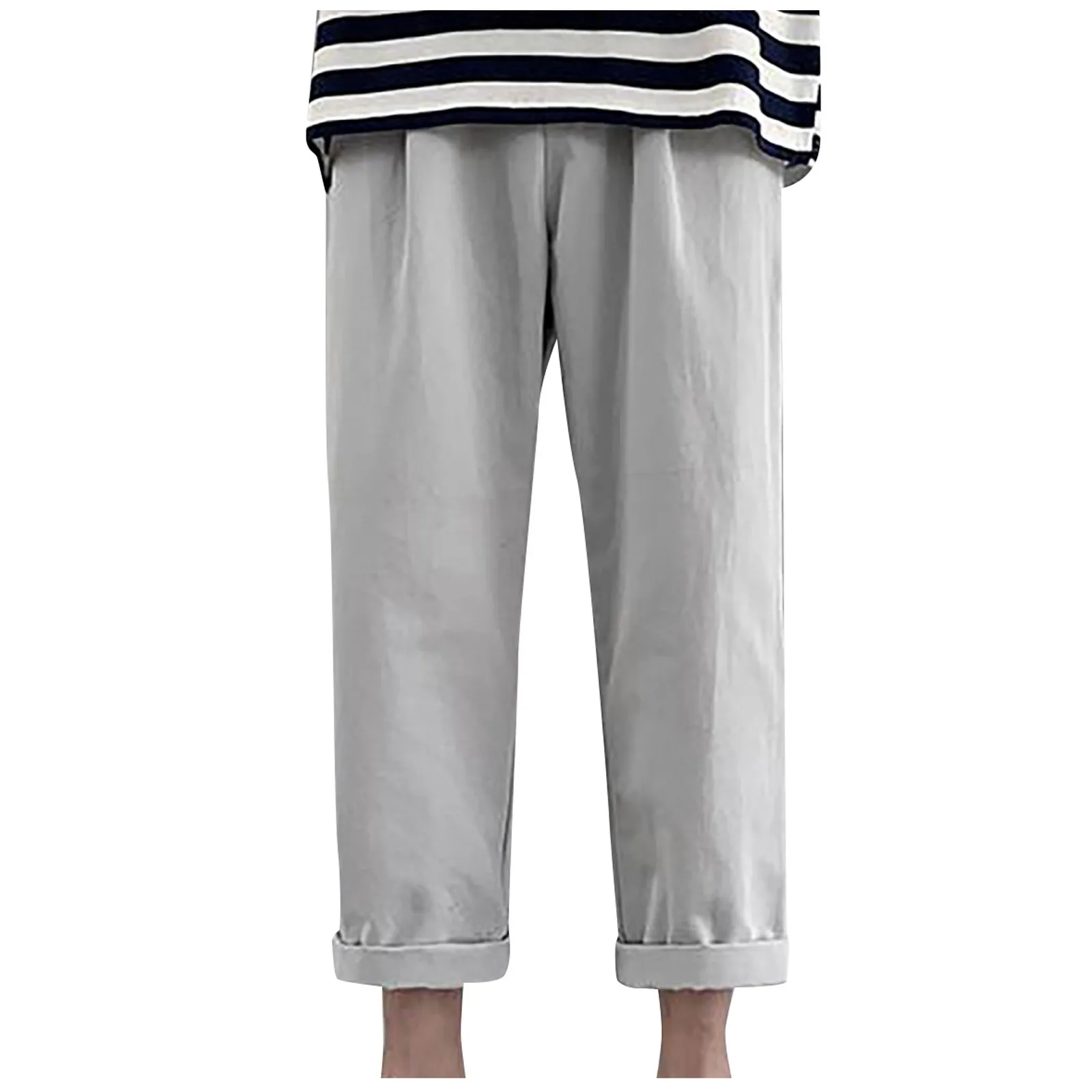 Mens Casual Fitness Pants Bodybuilding Pocket Solid Color Loose Length Sports Pants Straight Wrinkle-resistant Casual Pants 2