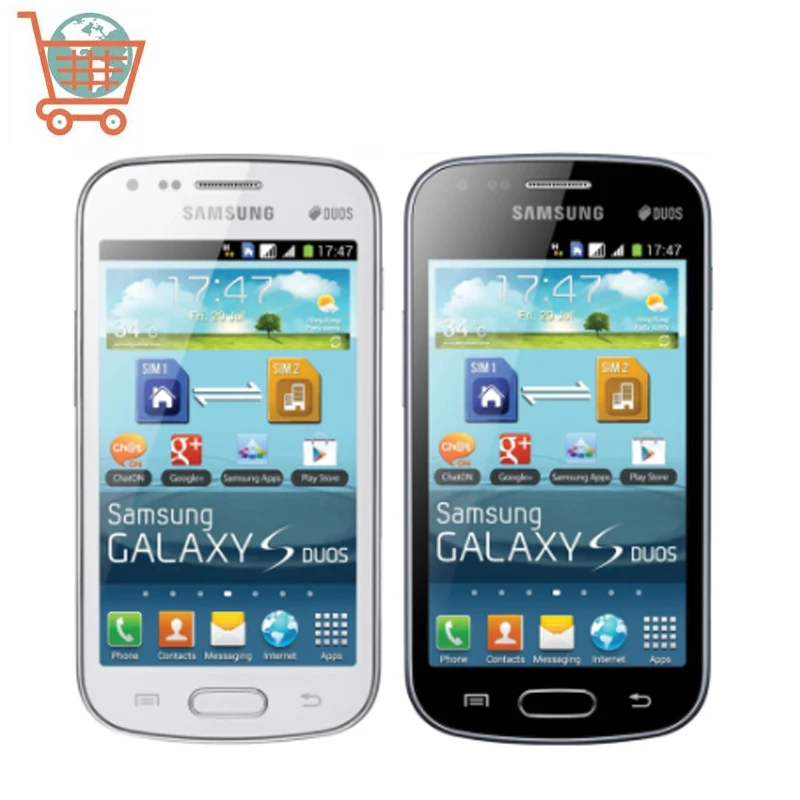 Смартфон Samsung Galaxy S Duos S7562 разблокированный экран 4 0 дюйма 3G Wi-Fi GPS 5 Мп Гб две
