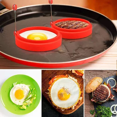 

Silicone Fried Egg Pancake Ring Omelette Fried Egg Round Shaper Eggs Mould for Cooking Breakfast Frying Pan Oven Kitchen Tools