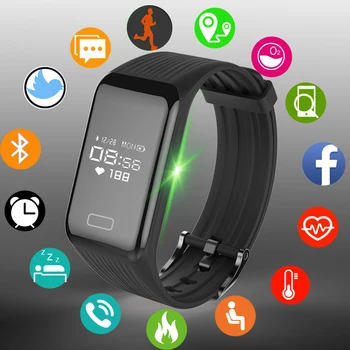 

2020 New Fitness Tracker Smart Bracelet IP67 Waterproof Heart Rate Monitor Down Fitness Wearable Smart Watch Men Woman Band