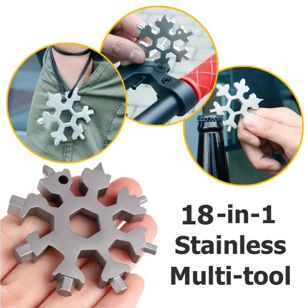 18-1 Multi-tool Combination Compact Portable Outdoor 18 in 1 Snowflake Tools New 
