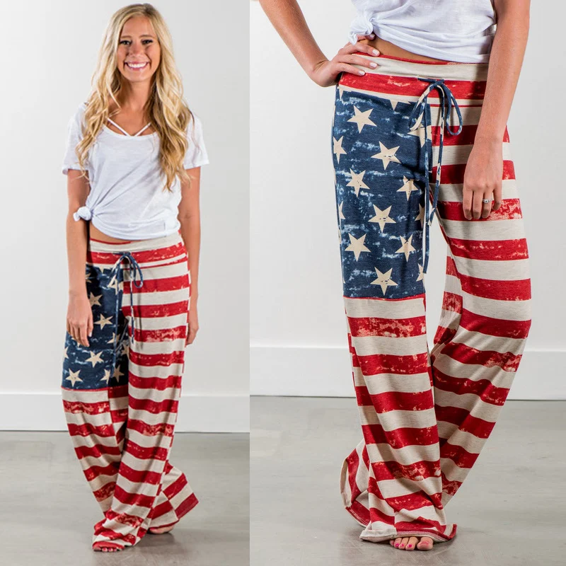 Полосатые штаны для йоги с высокой талией бега фитнеса свободные танцевальные