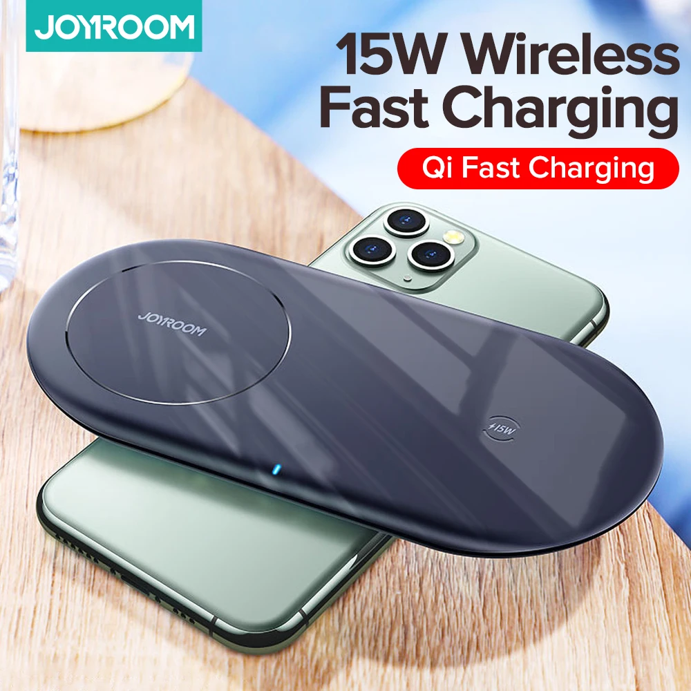 Joyroom Qi 15W Wireless Charger for Samsung S20 S10 Double Fast Charging Pad for IPhone 12 11 Pro XS XR X 8 Airpods Pro 2 in 1