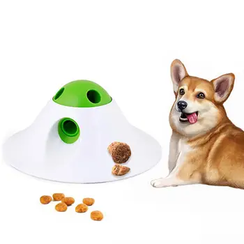 

Pet Dispenser Toy Flying Saucer Shape Interactive Dog Toys Non-Toxic Entertained Leak Food Ball Puzzler Leak Food IQ Ball for Sm