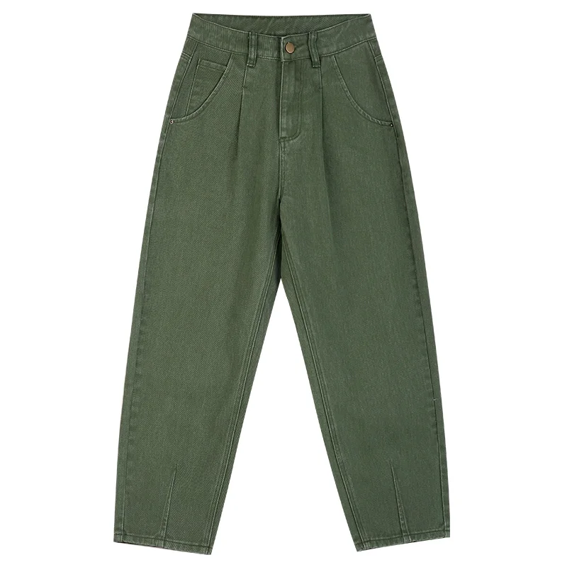 Preise LEIJIJEANS Neue 2019 schwarz große größe frauen nicht elastische hohe taille lose jeans lose beiläufige armee grün Harlan mädchen jeans 9116