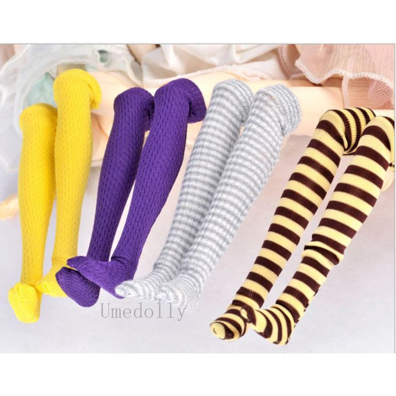 Случайные 3 пары модных чулок для кукол 1/6 Blyth Barbies Pullip Licca носки аксессуары одежды