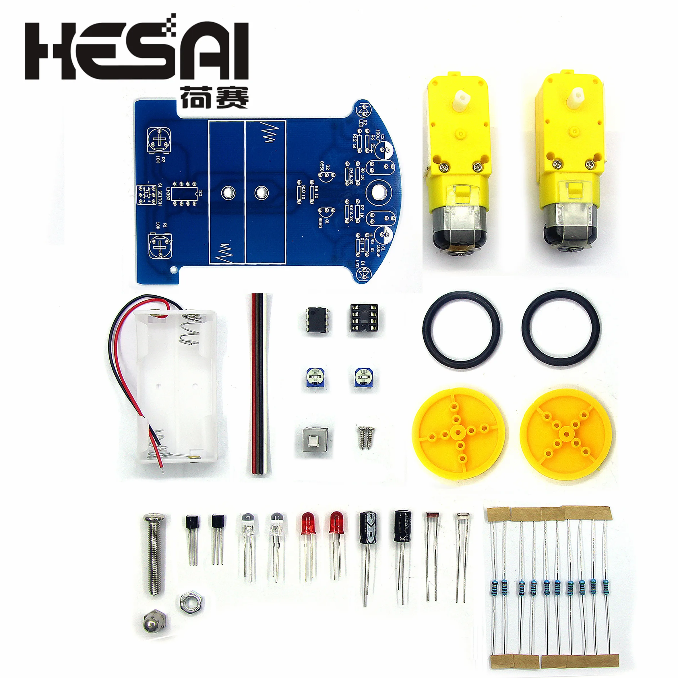 D2 1 DIY Kit Intelligent Tracking Line Smart Car Kit Suite TT Motor