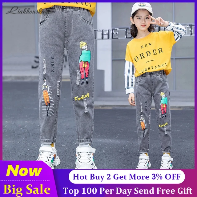 Fashion Spring Jeans Girls Denim Pants 