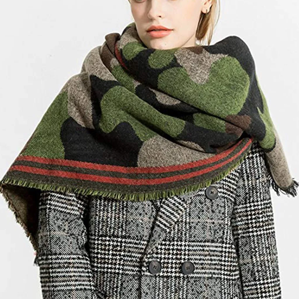 New Camouflage Scarf Women's winter Cashmere Warm Printing Comfortable high quality Scarf Shawl Cover Large Soft scarves