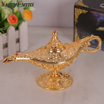 

YuryFvna Metal Incense Burner Genie Magic Lamp Retro Wishing Oil Lamp Pot Genie Lamp Home Decoration Collection Souvenir Gift