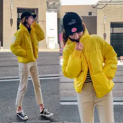 Зимняя одежда Женская легкая хлопковая стеганая одежда с хлопковой подкладкой Студенческая короткая куртка с хлопковой подкладкой