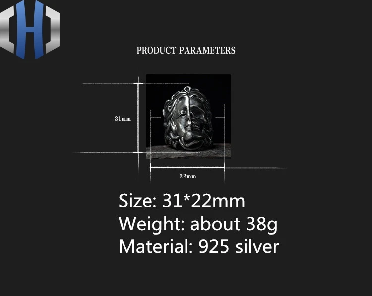 Дизайн ручной работы серебряное лицо Инь и Ян 925 Серебряное кольцо с черепом в стиле панк для мужчин и женщин