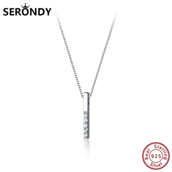 

SERONDY 925 Sterling Silver Strip Crystal Choker Female Necklace For Women Accessories Gift Neck Chain Fine Jewelry 2020 XL10736