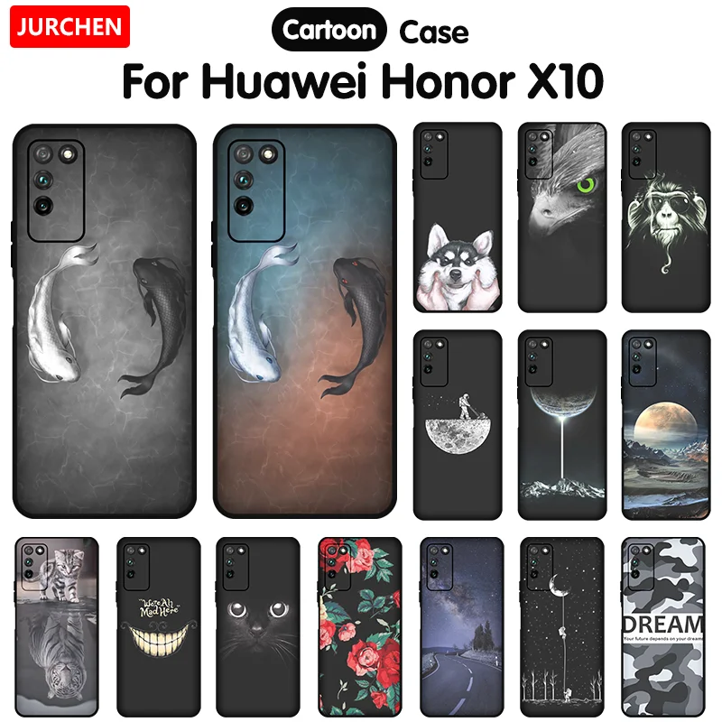 Чехол JURCHEN для Huawei Honor X10, силиконовый мягкий чехол-накладка для Huawei Honor X, 10, HonorX10, чехол для телефона, милый мультяшный Модный чехол 6,63 дюйма