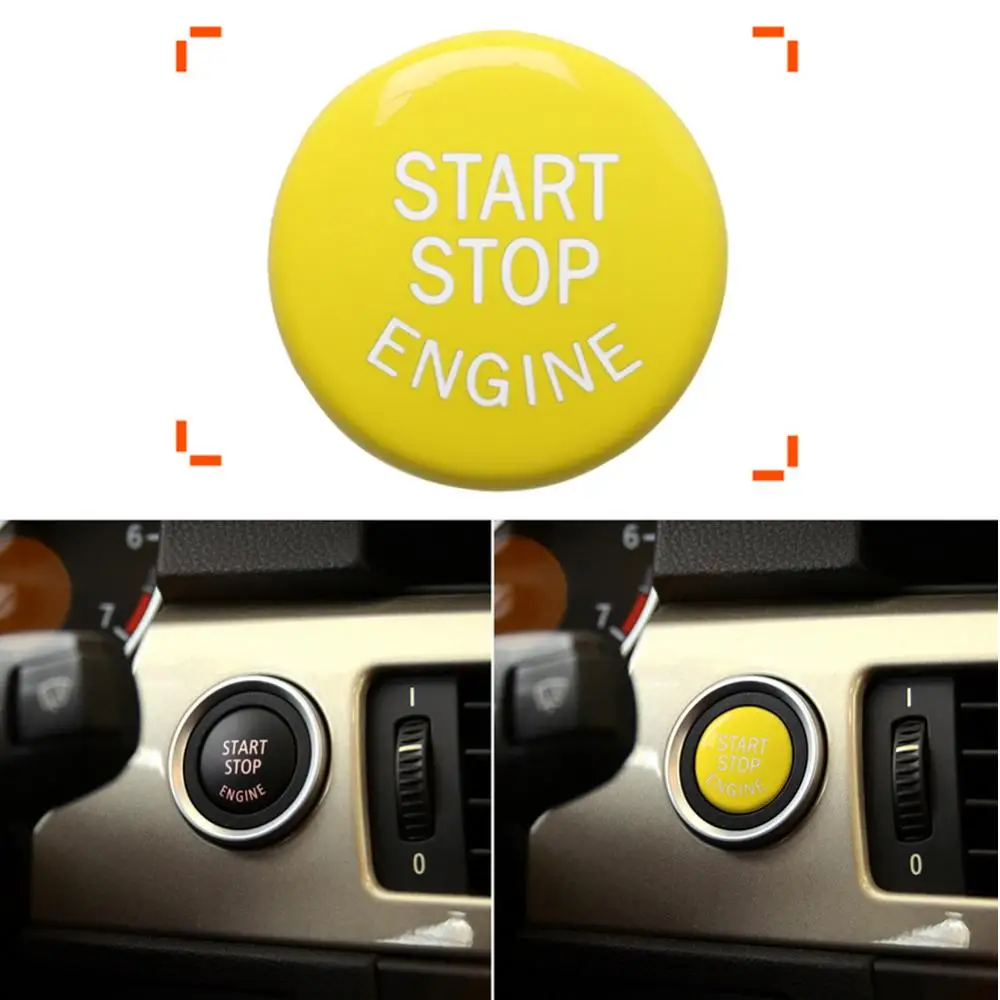 Yellow Car Engine Start Stop Switch Cap Fit for BMW E-Chassis E46 E60 E90 E92 | Автомобили и мотоциклы