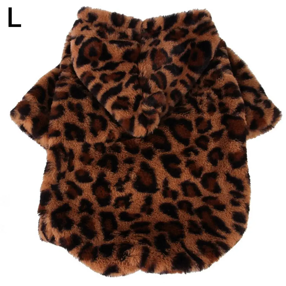 Leopard Роскошная Толстовка для собак, зимняя одежда для собак, пальто для собак, куртка с леопардовым принтом, французский бульдог, одежда для маленьких собак, куртка для домашних животных, Прямая поставка - Цвет: Leopard