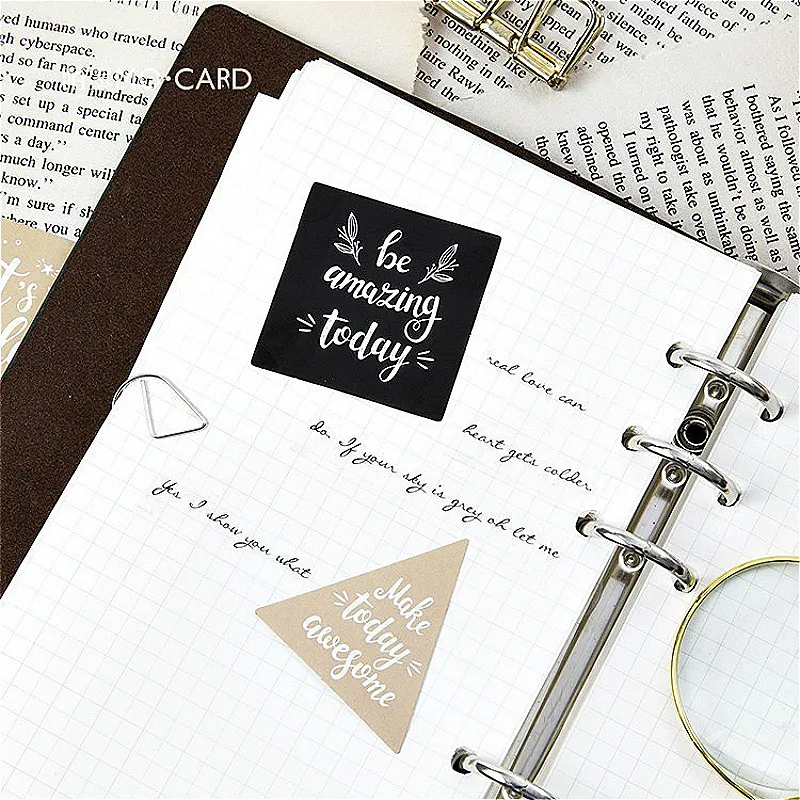 45pcs Shine English Blessing Memo Pad Plaids Lines Note Sticky Paper Stationery Planner Sticker Notepad School Supplies