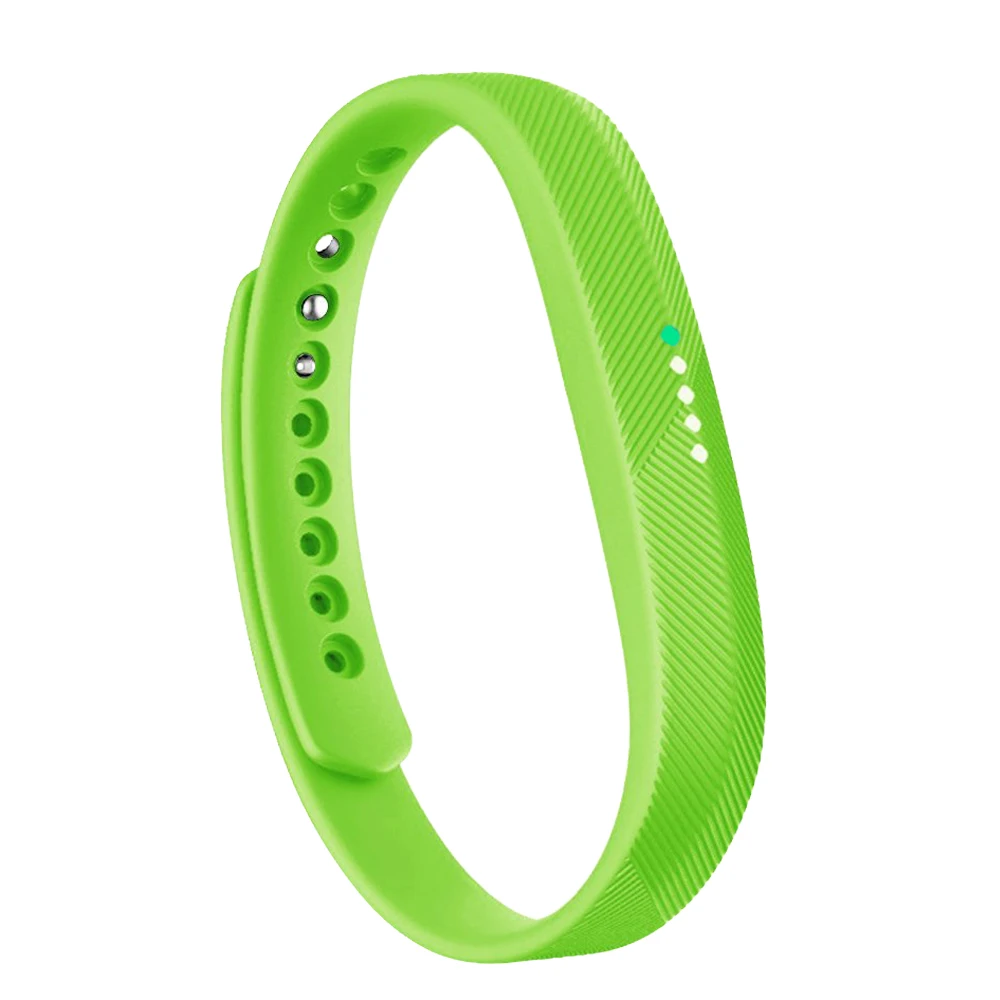 Baaletc для Fitbit Flex 2 Band 6 цветов Мягкая силиконовая лента ремешок для Fibit Flex 2 браслет аксессуары маленький большой - Цвет: green