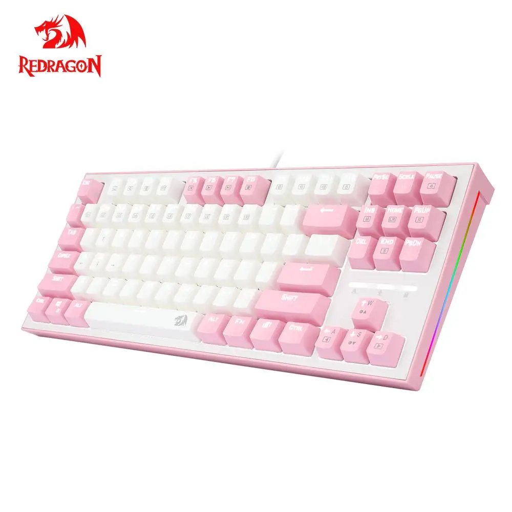 Mam ga zo door kijken Redragon Bes K611 Usb Roze Wit Mechanische Gaming Toetsenbord Blauwe  Schakelaar Led Backlit 87 Toetsen Computer Pc Gamer|Toetsenborden| -  AliExpress