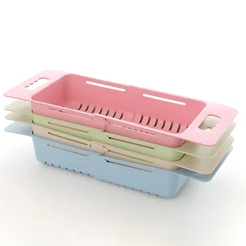 

Household Fruit Vegetable Retractable Adjustment Telescopic Sink Wash Basket Wash Kitchen Drain Basket