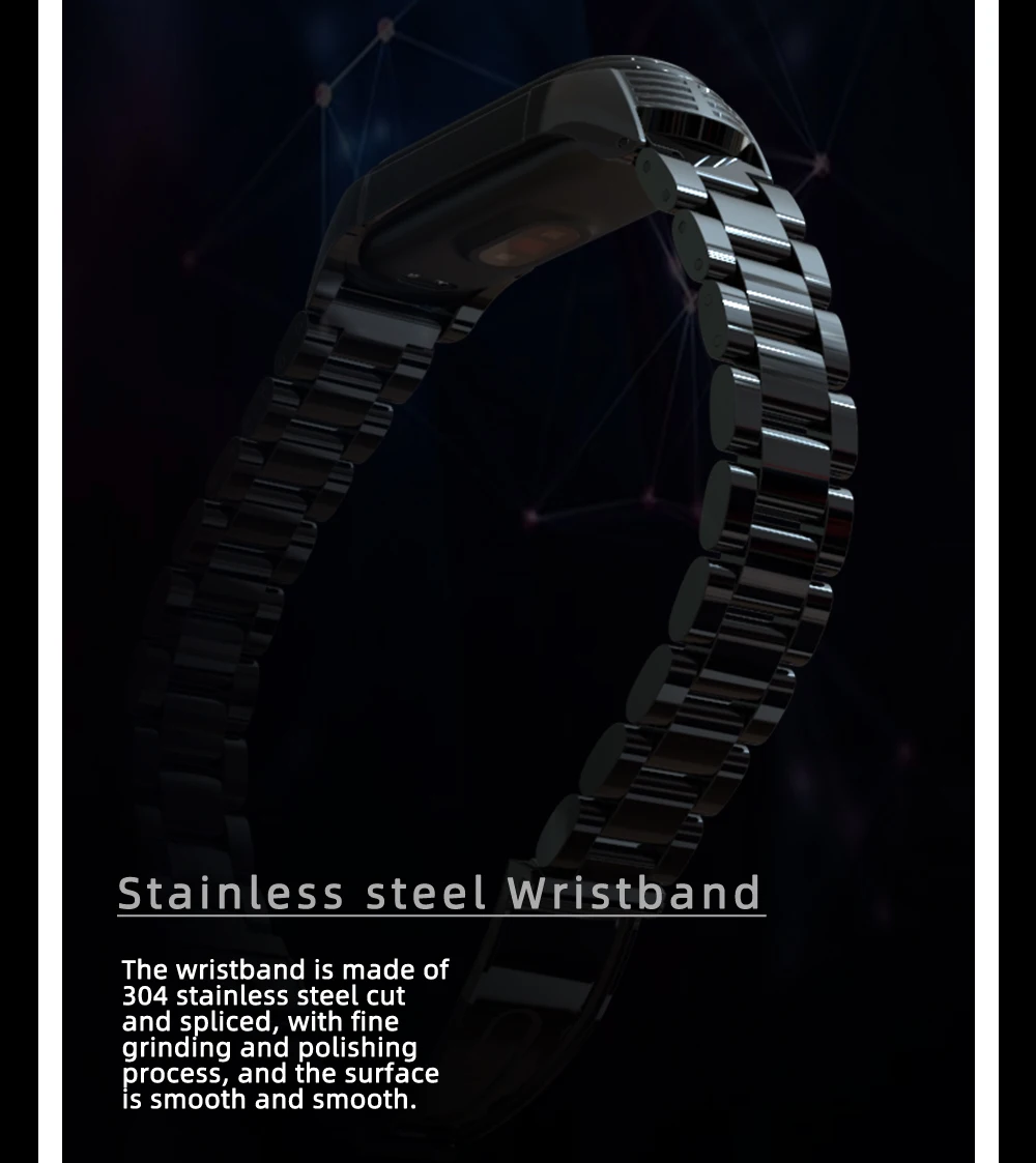 TF браслет из нержавеющей стали mi band 4 ремешок металлический браслет для Xiaomi mi Band 4 3 ремешок Безвинтовой mi Band 3 NFC наручные смарт-браслет