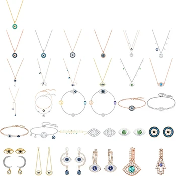 

SWA Classic Mother's Day New LUCKILY Eye Of The Devil Set Women's Original 1:1 Shiny Crystal For Mom Girlfriend Romantic Jewelry