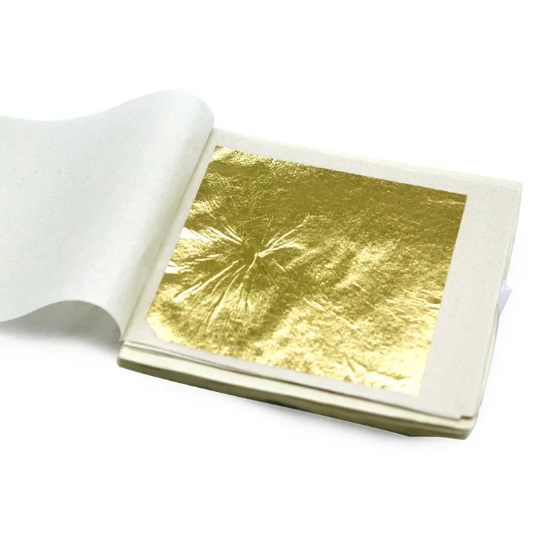 

9.33cm Genuine 24 Karat Edible Gold Leaf Sheets 1pcs Cake Decorating Tools Gilding Desserts Gold Glitter Dust Flakes