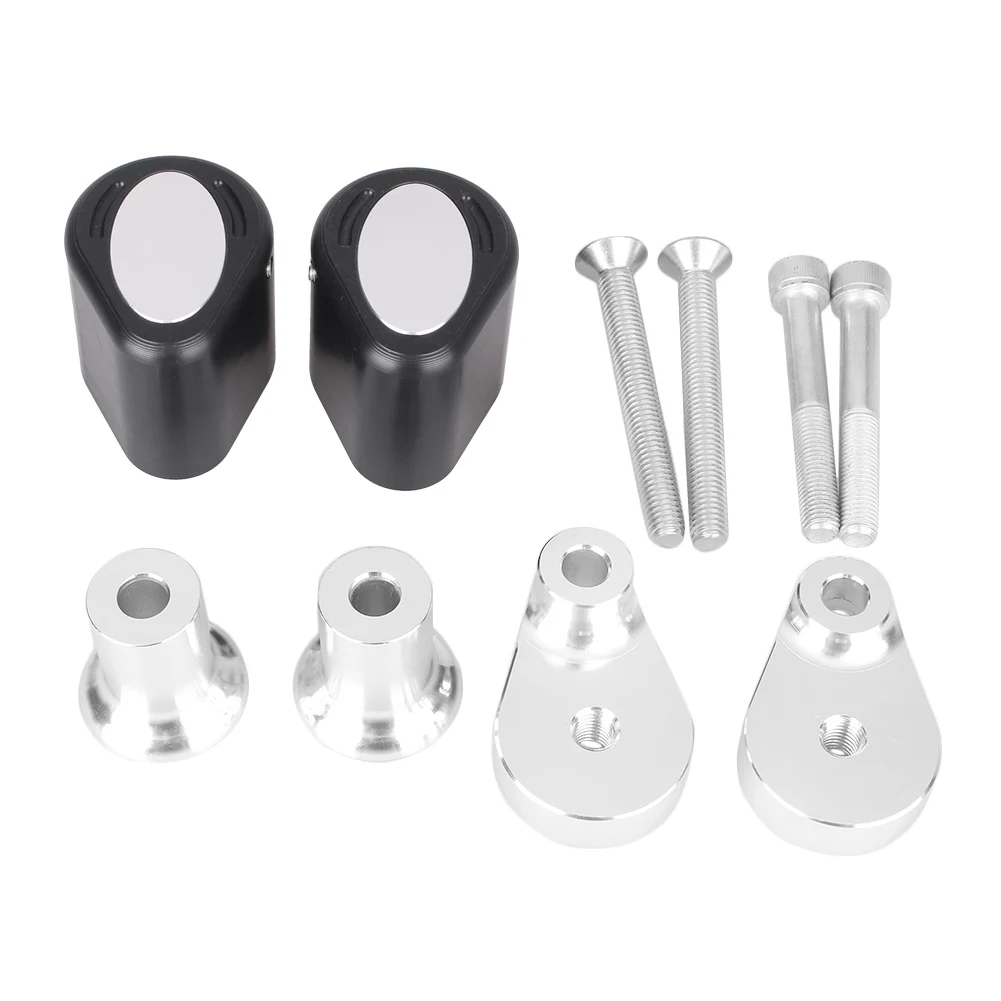 CNC мотоциклетная рама ползунок Краш Pad протектор для Yamaha YZF R1 2007-2008 алюминиевый сплав и АБС пластик - Цвет: Серебристый