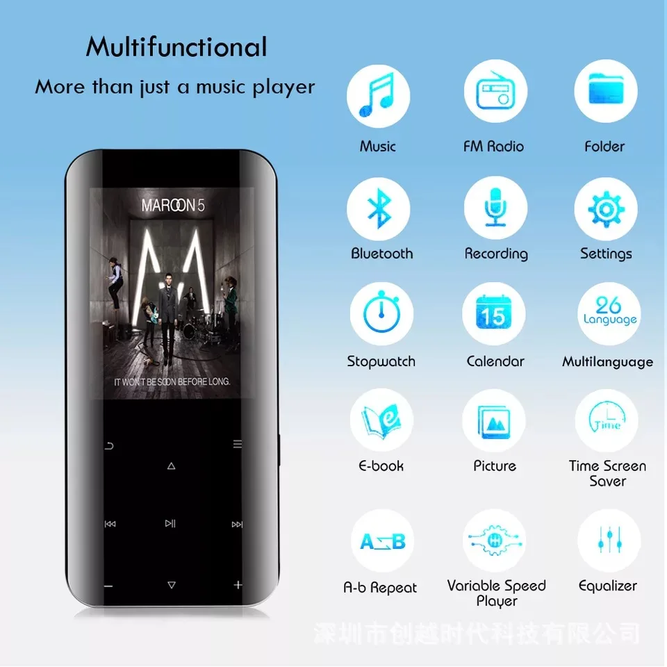 MP3-плеер со встроенным ультра-тонкий динамик Bluetooth 8 Гб 16 Гб HiFi сплав портативный мини Walkman с fm-радио запись