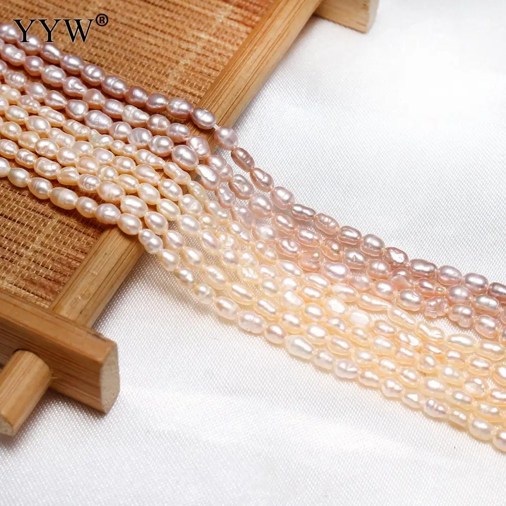 Fine 100% Natural Freshwater Pearl Irregular Rice Shape Beads For Jewelry Making DIY Bracelet Necklace 2-4mm Strand 14.5