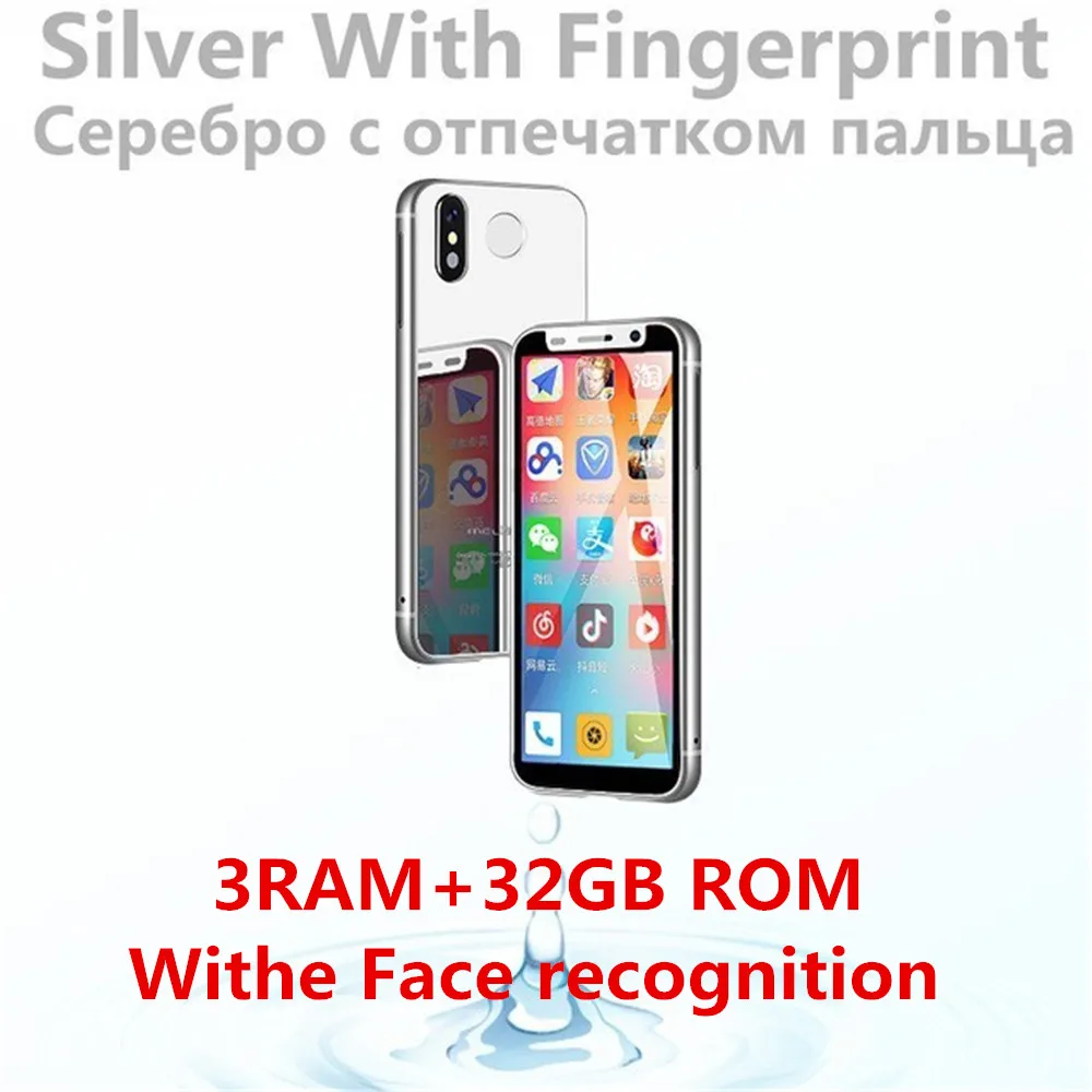 3GB 32GB Silver Melrose 4G Lte маленький Android телефон Google play 3,4 ''четырехъядерный Android 8,1 отпечаток пальца ID студенческий мини маленький смартфон - Цвет: 3GB 32GB Silver