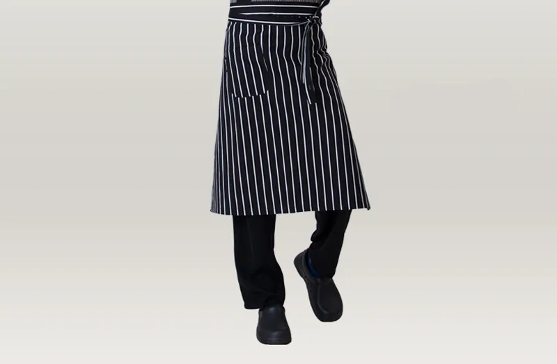 High Quality Fashion Waist Apron Kitchen Restaurant Bbq Work Short Apron Cotton Men Women Korean White Blue Half Apron22