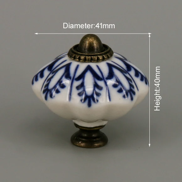 One Piece Vintage Ceramic Door Knobs for Cabinet Drawer, Closet Cupboard Wardrobe  furniture door  Pull Handle CHK020