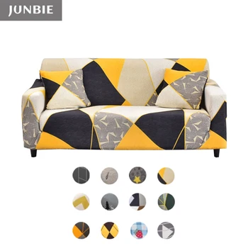

JUNBIE Geometric Elastic Sofa Cover for Reception Room All-inclusive Sectional Corner Sofa Slipcover Living Room Armchair Covers