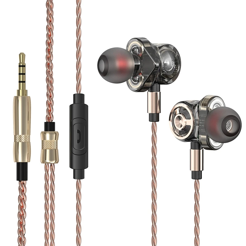 Headphone Triple Driver Bass Earbuds for Music Stereo Earphone Wired Earbuds with Mic for 3 5mm Headset