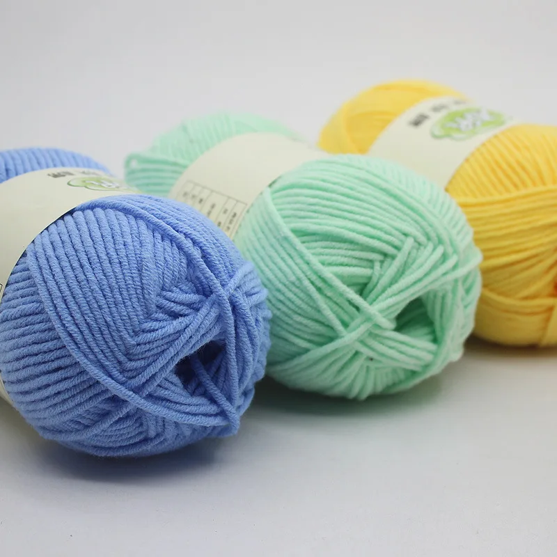 100G Pure Cotton 5 Shares Milk Cotton Yarn Baby Yarn Special Offer Medium Thickness shou bian xian Crocheted Doll Line 5