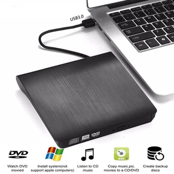 

Slim External USB 3.0 DVD RW CD Writer Drive Burner Reader Player Optical Drives For Laptop PC