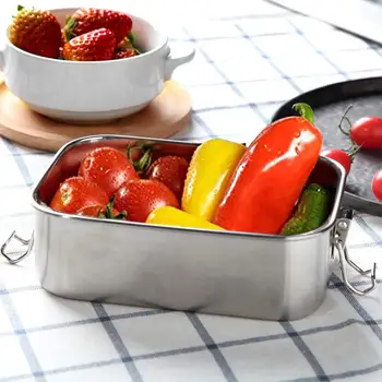 

800/1200ml Stainless Steel Lunch Box Bento Box with Lid Picnics Sturdy School Office Travel Elegant Thermal Lunch Box