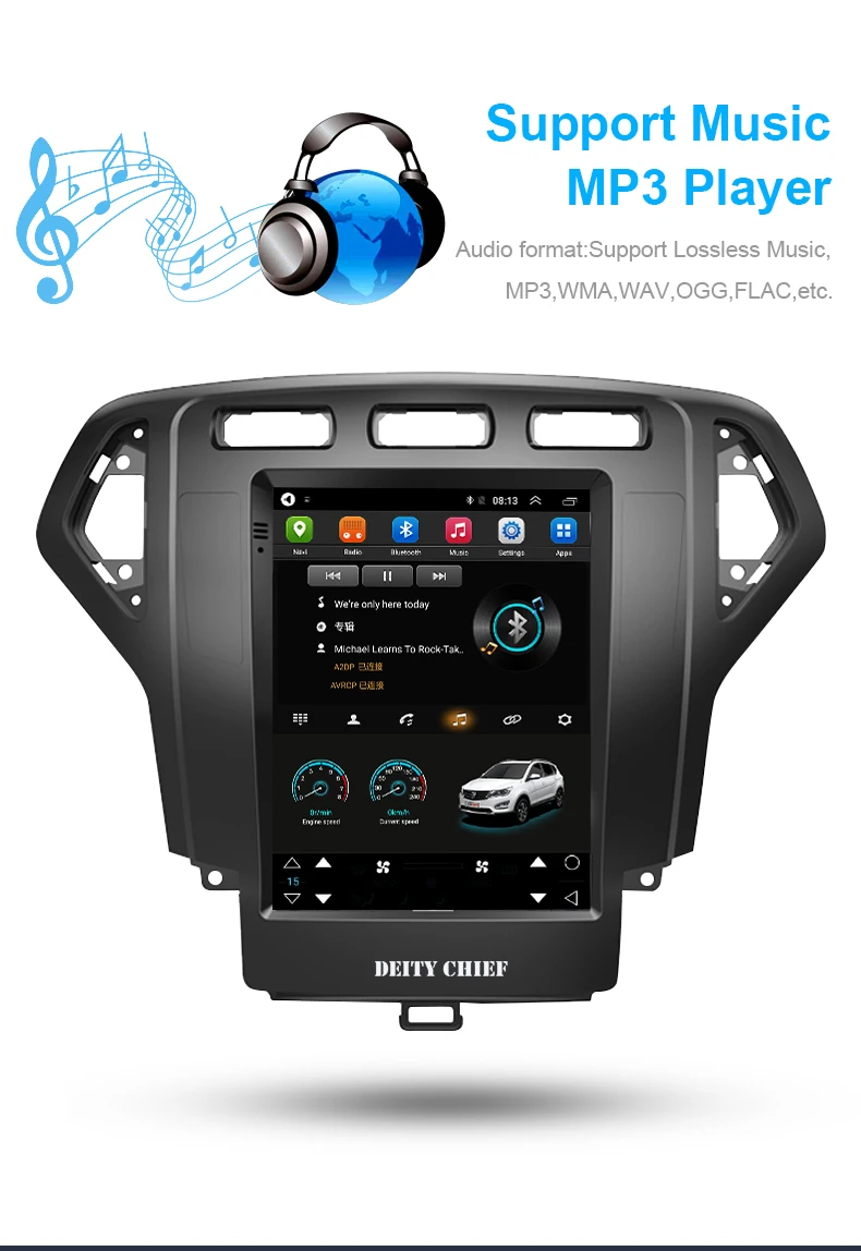 CarPlay android автомобильный gps мультимедийный радио плеер для Ford Kuga 2013-2017yea Escape C-MAX 2010-2017yea navigaton вертикальный экран