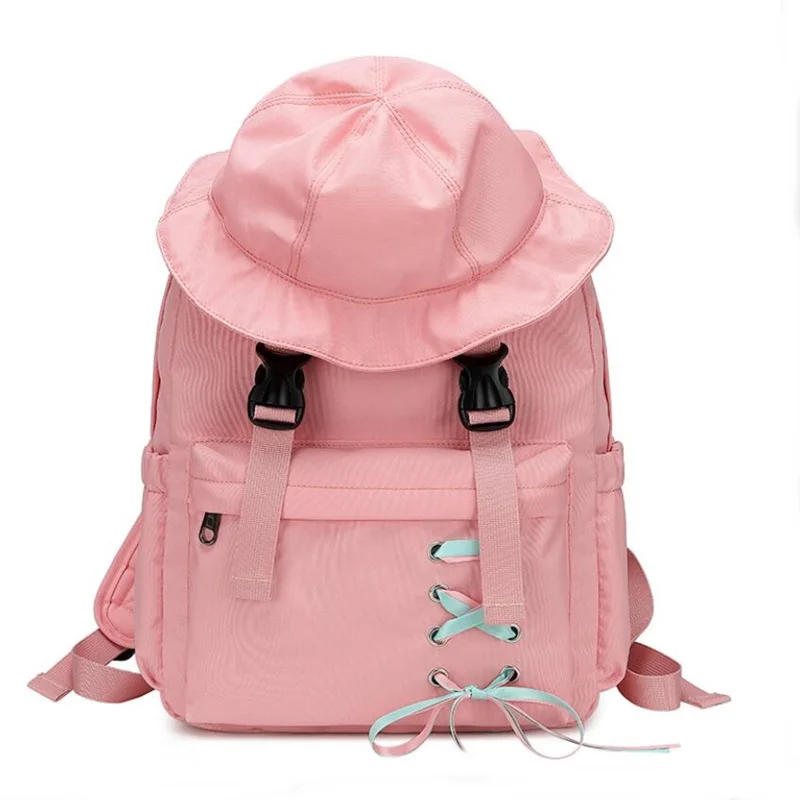 

Cute Cartoon Nylon Hat Backpack Women Large Capacity Waterproof Backpacks For Women Students Fashion Vintage Backpack Mochilas